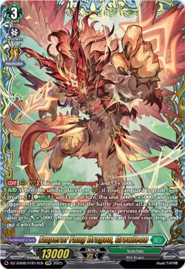 Emperor Fang Dragon, Growleon (FFR) (DZ-SS08/FFR14EN), DZ-SS08: Festival Booster 2025 — Vanguard card price