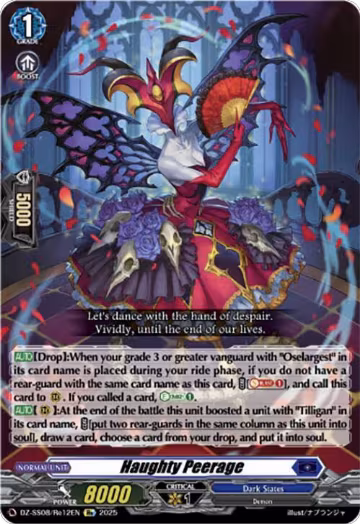 Haughty Peerage (DZ-SS08/Re12EN), DZ-SS08: Festival Booster 2025 — Vanguard card price