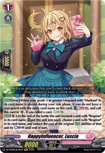 HappyInfluencer, Luscia (DZ-SS08/Re35EN), DZ-SS08: Festival Booster 2025 — Vanguard card price