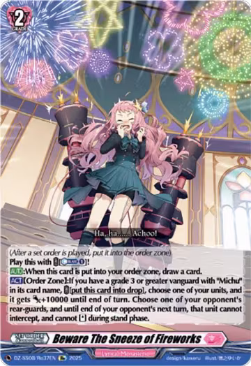 Beware The Sneeze of Fireworks (DZ-SS08/Re37EN), DZ-SS08: Festival Booster 2025 — Vanguard card price