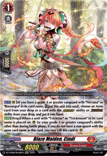 Blaze Maiden, Cindi (Re+) (DZ-SS08/Re38EN), DZ-SS08: Festival Booster 2025 — Vanguard card price