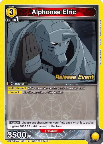 Alphonse Elric (001) (UEPR/FMA-1-001), FULLMETAL ALCHEMIST Release Event Cards — Union Arena card price