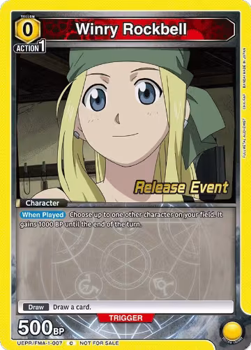 Winry Rockbell (007) (UEPR/FMA-1-007), FULLMETAL ALCHEMIST Release Event Cards — Union Arena card price