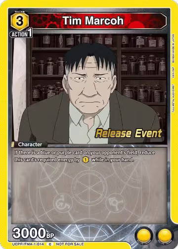 Tim Marcoh (UEPR/FMA-1-014), FULLMETAL ALCHEMIST Release Event Cards — Union Arena card price