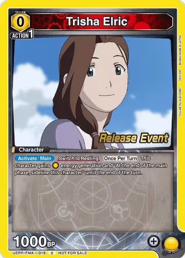 Trisha Elric (UEPR/FMA-1-015), FULLMETAL ALCHEMIST Release Event Cards — Union Arena card price