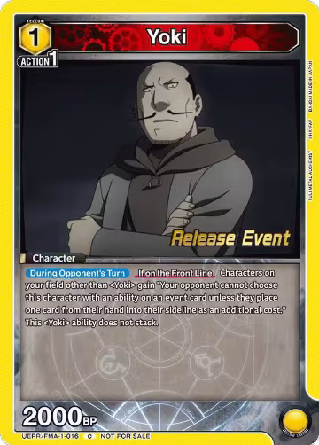 Yoki (UEPR/FMA-1-016), FULLMETAL ALCHEMIST Release Event Cards — Union Arena card price
