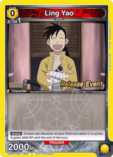 Ling Yao (024) (UEPR/FMA-1-024), FULLMETAL ALCHEMIST Release Event Cards — Union Arena card price