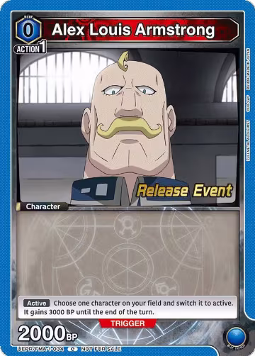 Alex Louis Armstrong (034) (UEPR/FMA-1-034), FULLMETAL ALCHEMIST Release Event Cards — Union Arena card price