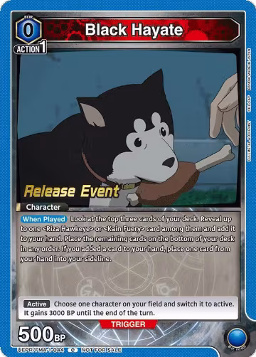 Black Hayate (UEPR/FMA-1-044), FULLMETAL ALCHEMIST Release Event Cards — Union Arena card price