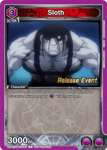 Sloth (UEPR/FMA-1-083), FULLMETAL ALCHEMIST Release Event Cards — Union Arena card price