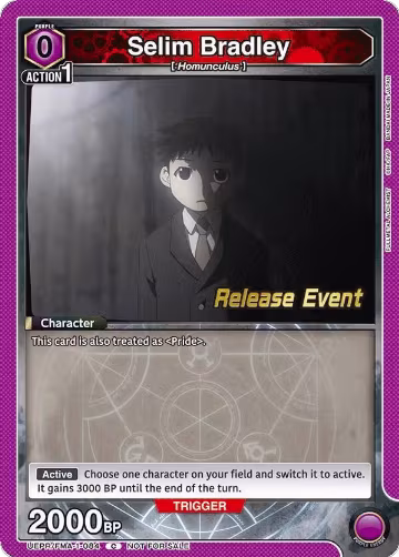Selim Bradley (UEPR/FMA-1-084), FULLMETAL ALCHEMIST Release Event Cards — Union Arena card price