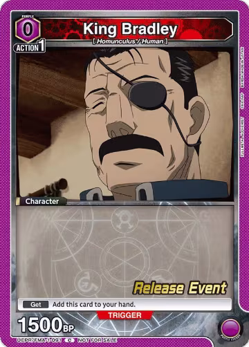 King Bradley (091) (UEPR/FMA-1-091), FULLMETAL ALCHEMIST Release Event Cards — Union Arena card price