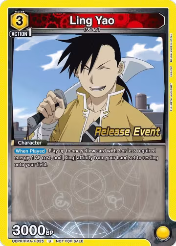 Ling Yao (025) (UEPR/FMA-1-025), FULLMETAL ALCHEMIST Release Event Cards — Union Arena card price