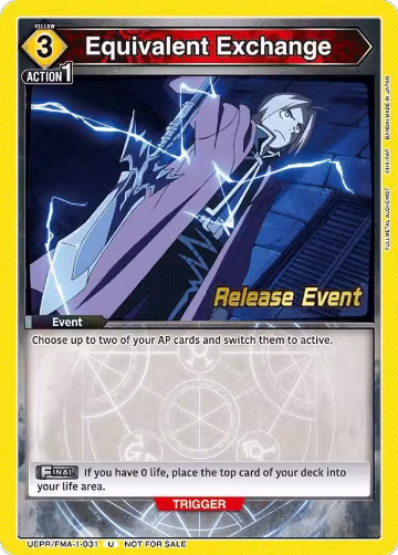 Equivalent Exchange (UEPR/FMA-1-031), FULLMETAL ALCHEMIST Release Event Cards — Union Arena card price
