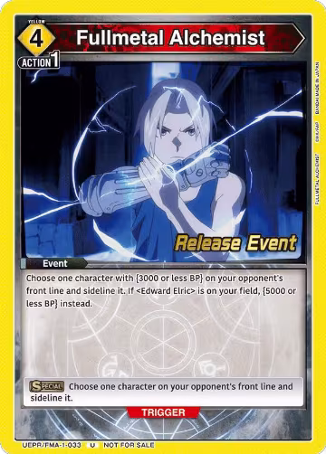 Fullmetal Alchemist (UEPR/FMA-1-033), FULLMETAL ALCHEMIST Release Event Cards — Union Arena card price