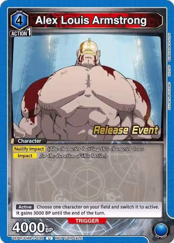 Alex Louis Armstrong (036) (UEPR/FMA-1-036), FULLMETAL ALCHEMIST Release Event Cards — Union Arena card price