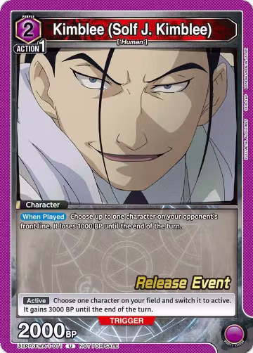 Kimblee (Solf J. Kimblee) (071) (UEPR/FMA-1-071), FULLMETAL ALCHEMIST Release Event Cards — Union Arena card price