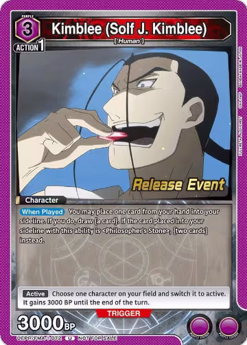 Kimblee (Solf J. Kimblee) (072) (UEPR/FMA-1-072), FULLMETAL ALCHEMIST Release Event Cards — Union Arena card price