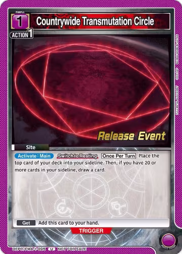 Countrywide Transmutation Circle (UEPR/FMA-1-095), FULLMETAL ALCHEMIST Release Event Cards — Union Arena card price
