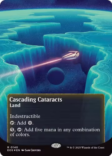 Cascading Cataracts (0140) (Borderless) (Galaxy Foil) (140), Edge of Eternities: Stellar Sights — Magic card price