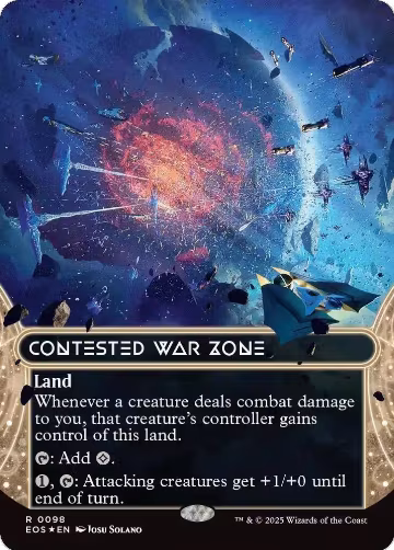 Contested War Zone (0098) (Borderless) (Galaxy Foil) (98), Edge of Eternities: Stellar Sights — Magic card price