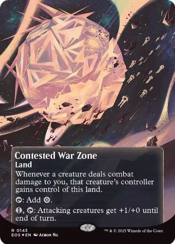 Contested War Zone (0143) (Borderless) (Galaxy Foil) (143), Edge of Eternities: Stellar Sights — Magic card price