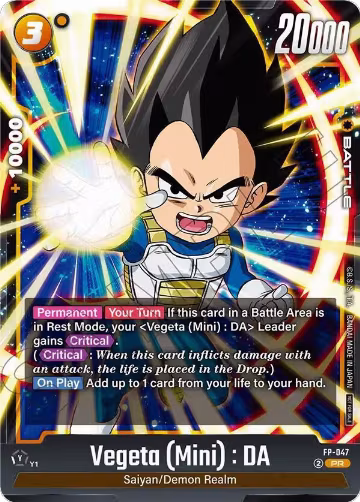 Vegeta (Mini) : DA - FP-047 (Tournament Pack 07) (FP-047), Tournament and Championship Promos — DB Fusion card price