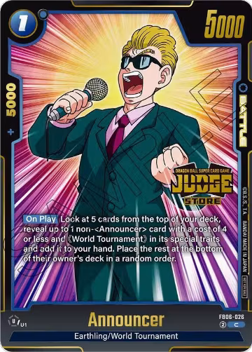 Announcer (Judge Pack (Store Judge) 04) (FB06-026), Tournament and Championship Promos — DB Fusion card price