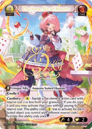 Duchess, Six of Hearts (CSR) (113), Distorted Reflections — Grand Archive card price