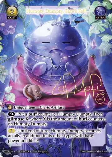 Humpty Dumpty, Fate's Fall (CSR) (203), Distorted Reflections — Grand Archive card price