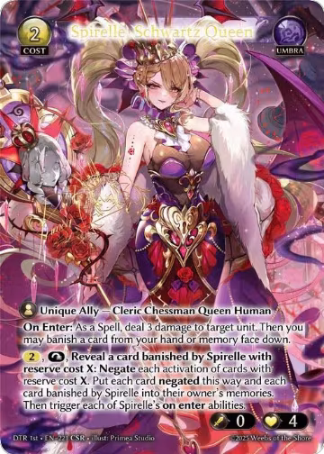 Spirelle, Schwartz Queen (CSR) (221), Distorted Reflections — Grand Archive card price