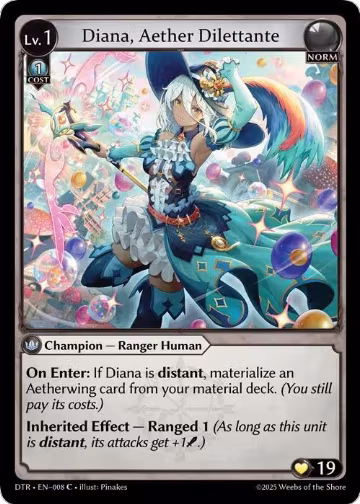 Diana, Aether Dilettante (008), Distorted Reflections — Grand Archive card price