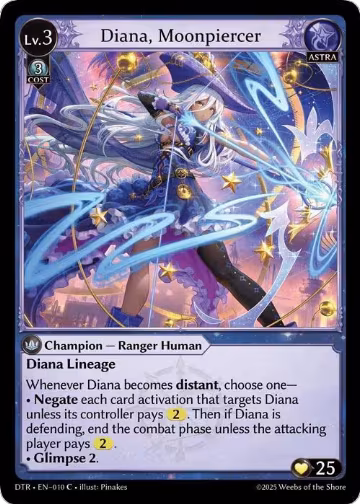 Diana, Moonpiercer (010), Distorted Reflections — Grand Archive card price