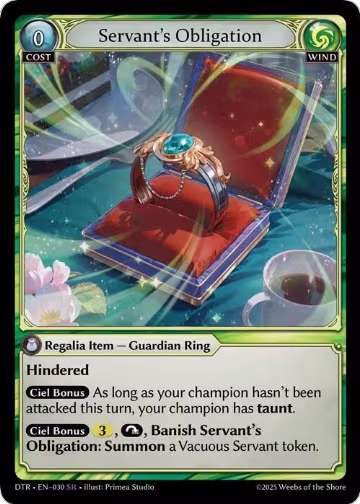 Servant's Obligation (030), Distorted Reflections — Grand Archive card price