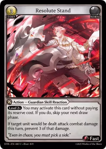 Resolute Stand (085), Distorted Reflections — Grand Archive card price