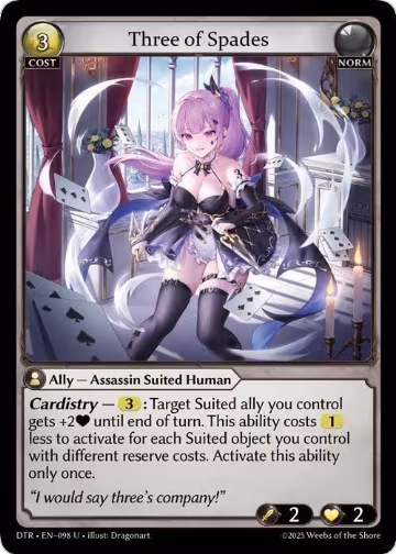 Three of Spades (098), Distorted Reflections — Grand Archive card price