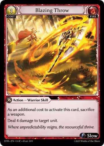 Blazing Throw (110), Distorted Reflections — Grand Archive card price
