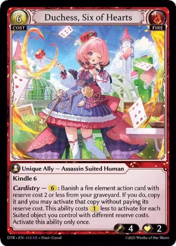 Duchess, Six of Hearts (113), Distorted Reflections — Grand Archive card price
