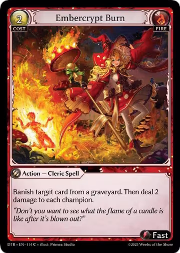 Embercrypt Burn (114), Distorted Reflections — Grand Archive card price