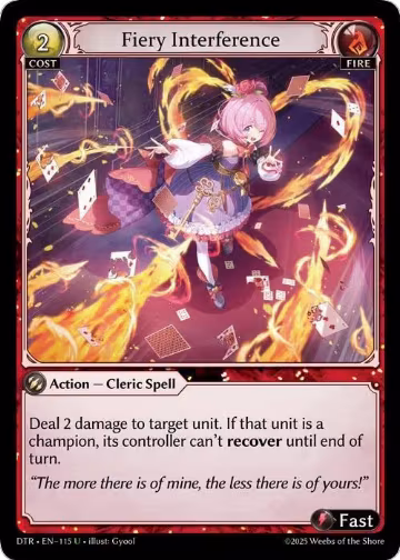 Fiery Interference (115), Distorted Reflections — Grand Archive card price