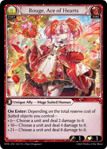 Rouge, Ace of Hearts (133), Distorted Reflections — Grand Archive card price