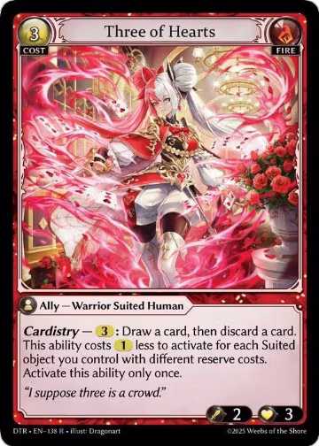 Three of Hearts (138), Distorted Reflections — Grand Archive card price