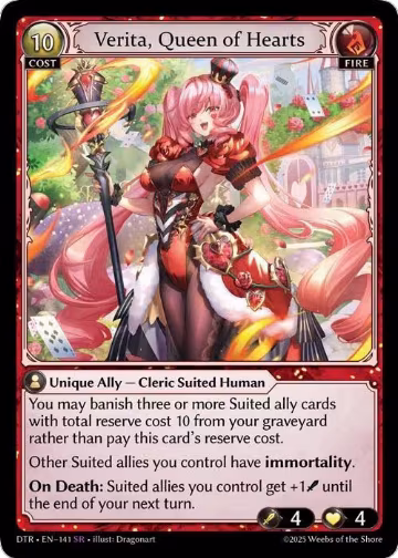 Verita, Queen of Hearts (141), Distorted Reflections — Grand Archive card price