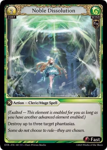Noble Dissolution (181), Distorted Reflections — Grand Archive card price