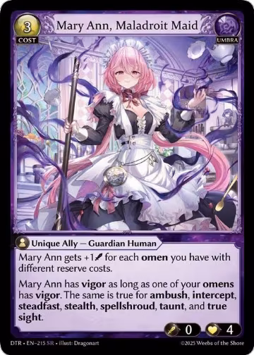 Mary Ann, Maladroit Maid (215), Distorted Reflections — Grand Archive card price