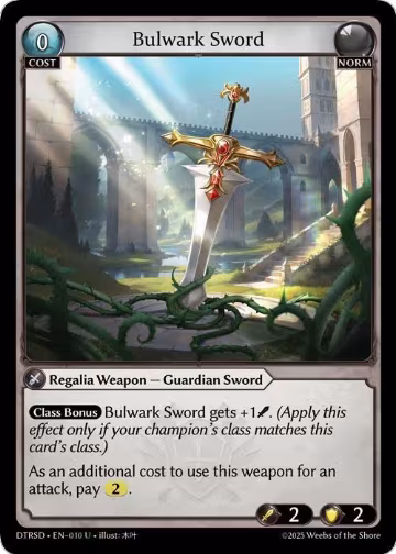 Bulwark Sword (10), Distorted Reflections Starter Decks — Grand Archive card price