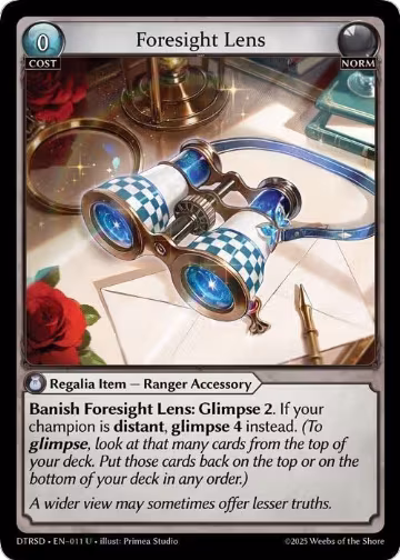 Foresight Lens (11), Distorted Reflections Starter Decks — Grand Archive card price