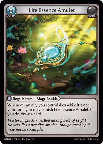 Life Essence Amulet (14), Distorted Reflections Starter Decks — Grand Archive card price
