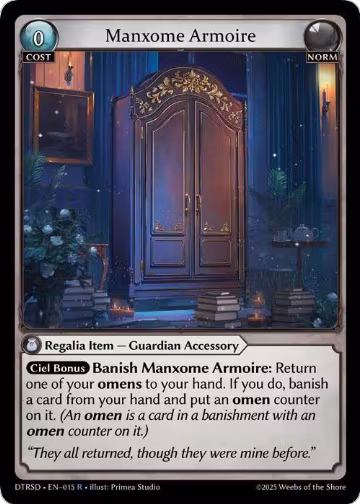 Manxome Armoire (15), Distorted Reflections Starter Decks — Grand Archive card price