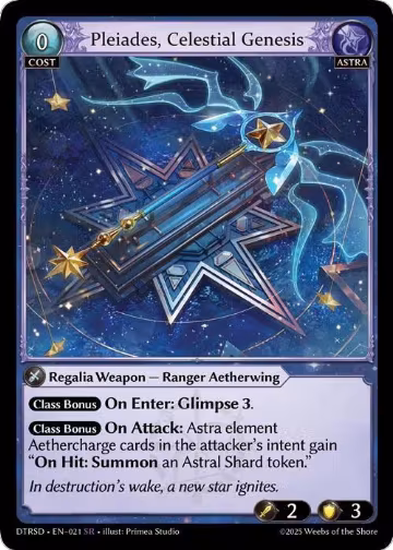 Pleiades, Celestial Genesis (21), Distorted Reflections Starter Decks — Grand Archive card price